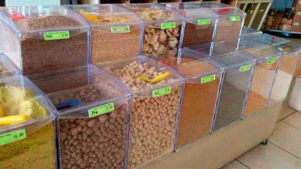 Potes para loja de grãos